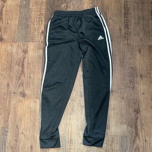 Adidas Kids Charcoal Joggers with White Stripes